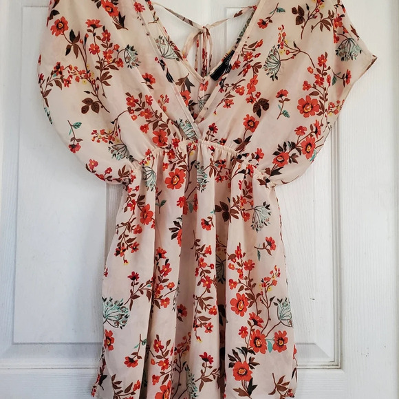 OBOE floral sheer baby doll woman's blouse, size small - Picture 2 of 6